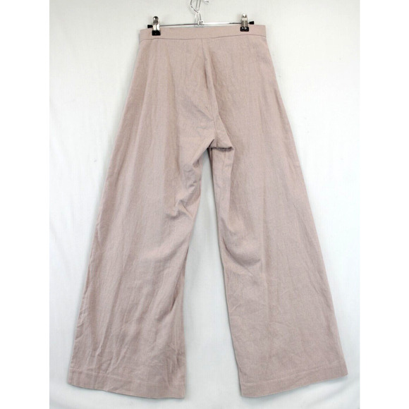 Rubber Ducky Productions Linen Blend Flare Leg Trousers Women S Rose Pink Pants - Picture 2 of 12